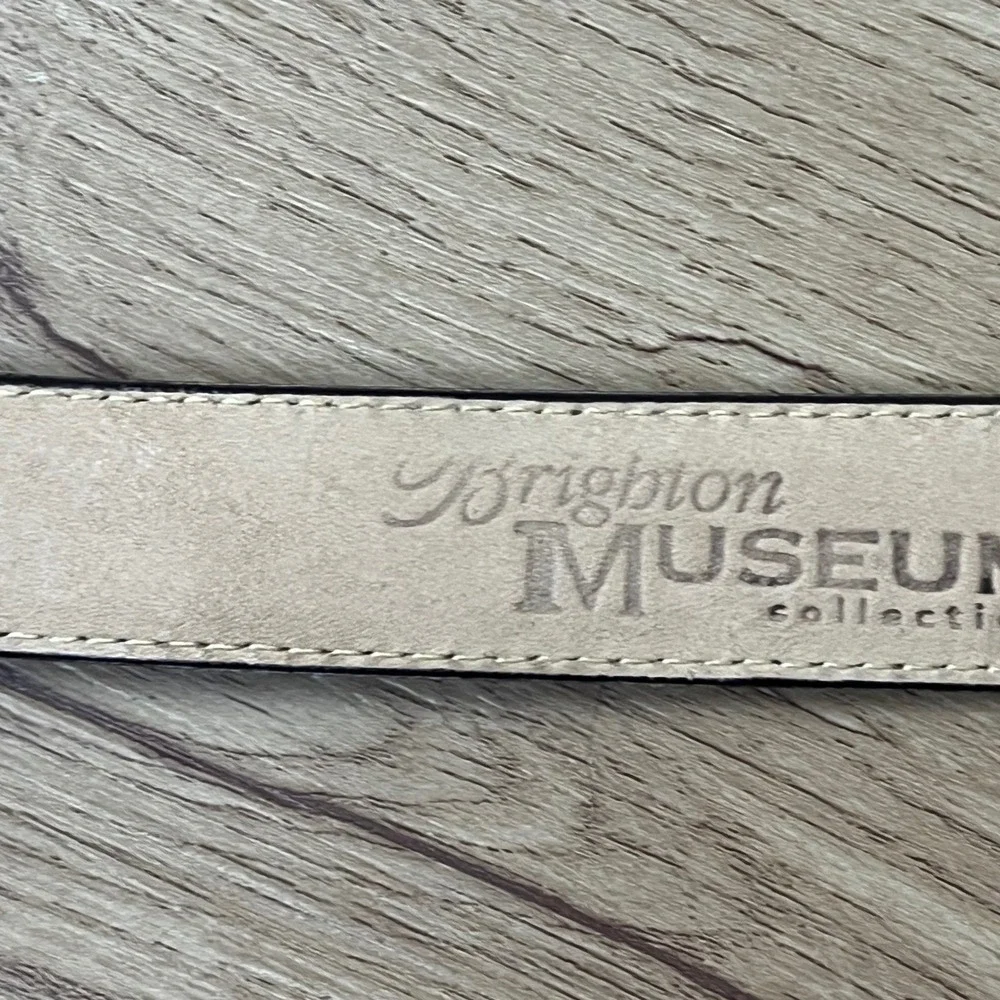 Brighton Greco-Roman Coin Medallion Belt Women S Brown Lizard Leather Vintage 95